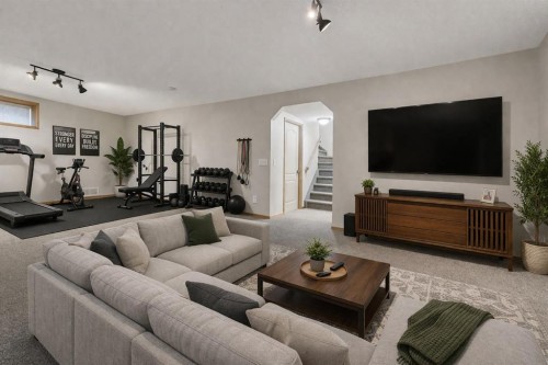 142 Cranfield Crescent Se, Calgary, AB - Indoor Photo Showing Living Room