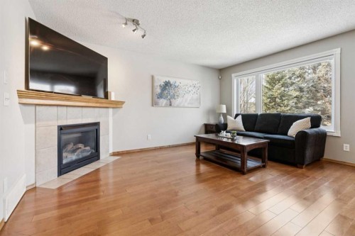 142 Cranfield Crescent Se, Calgary, AB - Indoor Photo Showing Living Room With Fireplace