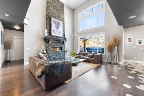 964 East Chestermere, Chestermere, AB - Indoor Photo Showing Living Room With Fireplace