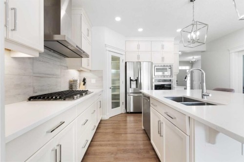 310 Mahogany Manor Se, Calgary, AB - Indoor Photo Showing Kitchen With Stainless Steel Kitchen With Double Sink With Upgraded Kitchen