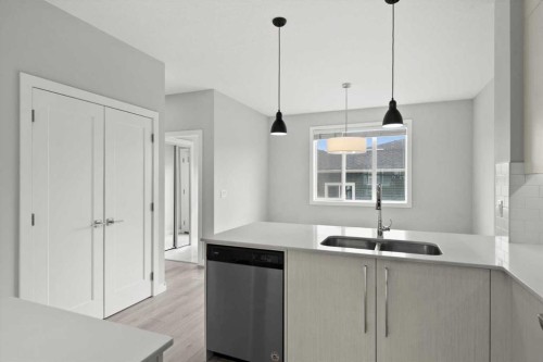 124 Red Embers Place Ne, Calgary, AB - Indoor Photo Showing Kitchen With Double Sink