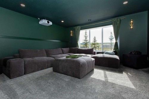 128 Sundown View, Cochrane, AB - Indoor Photo Showing Living Room
