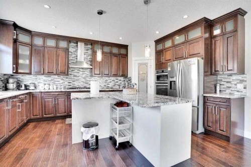 172 Kinniburgh Way, Chestermere, AB - Indoor Photo Showing Kitchen With Upgraded Kitchen