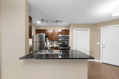 409-5 Saddlestone Way Ne, Calgary, AB - Indoor Photo Showing Kitchen With Double Sink
