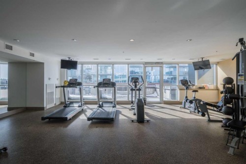 1205-550 Riverfront Avenue Se, Calgary, AB - Indoor Photo Showing Gym Room