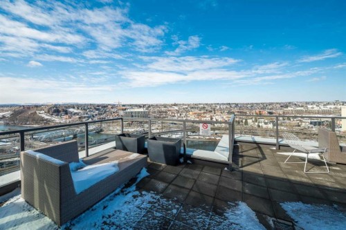 1205-550 Riverfront Avenue Se, Calgary, AB - Outdoor With Balcony With View