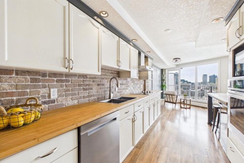 303-300 Meredith Road Ne, Calgary, AB - Indoor Photo Showing Kitchen With Double Sink With Upgraded Kitchen