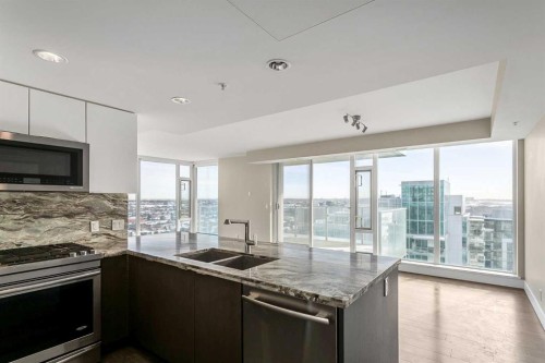 2103-510 6 Avenue Se, Calgary, AB - Indoor Photo Showing Kitchen With Double Sink With Upgraded Kitchen