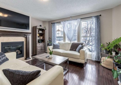 38 Autumn Crescent Se, Calgary, AB - Indoor Photo Showing Living Room With Fireplace