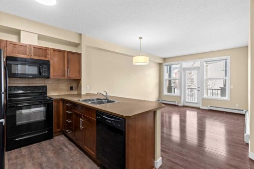 212-10 Panatella Road Nw, Calgary, AB - Indoor Photo Showing Kitchen With Double Sink