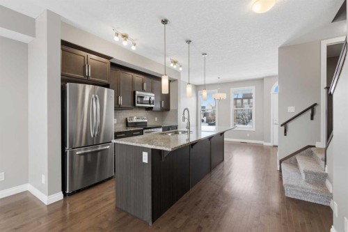 61 Sage Meadows Terrace Nw, Calgary, AB - Indoor Photo Showing Kitchen With Stainless Steel Kitchen With Upgraded Kitchen