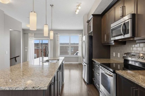 61 Sage Meadows Terrace Nw, Calgary, AB - Indoor Photo Showing Kitchen With Stainless Steel Kitchen With Double Sink With Upgraded Kitchen