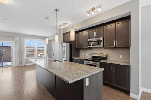 61 Sage Meadows Terrace Nw, Calgary, AB - Indoor Photo Showing Kitchen With Stainless Steel Kitchen With Upgraded Kitchen