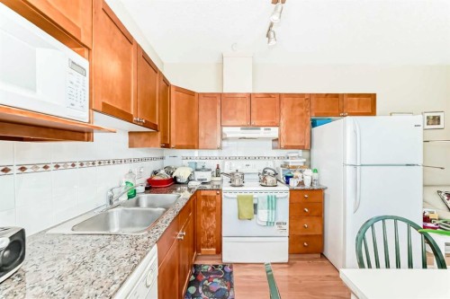 209-333 Riverfront Avenue Se, Calgary, AB - Indoor Photo Showing Kitchen With Double Sink