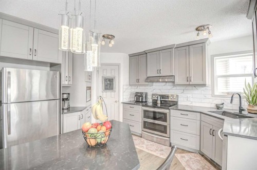 207 Crystalridge Place, Okotoks, AB - Indoor Photo Showing Kitchen With Upgraded Kitchen