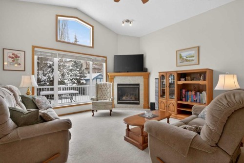 38 Tanner Close Se, Airdrie, AB - Indoor Photo Showing Living Room With Fireplace
