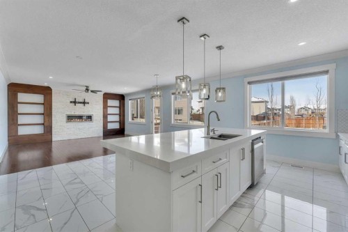 272 Aspenmere Way, Chestermere, AB - Indoor Photo Showing Kitchen With Double Sink With Upgraded Kitchen