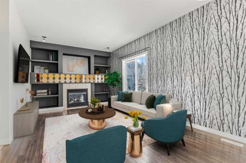 420 Ranch Ridge Meadow, Strathmore, AB - Indoor Photo Showing Living Room With Fireplace