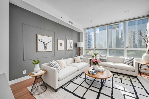 538-222 Riverfront Avenue Sw, Calgary, AB - Indoor Photo Showing Living Room