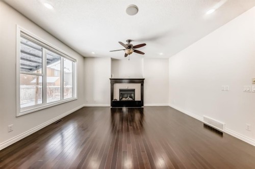 76 Saddlelake Green Ne, Calgary, AB - Indoor Photo Showing Living Room With Fireplace