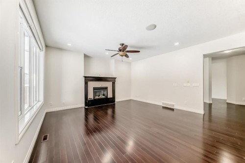76 Saddlelake Green Ne, Calgary, AB - Indoor Photo Showing Living Room With Fireplace
