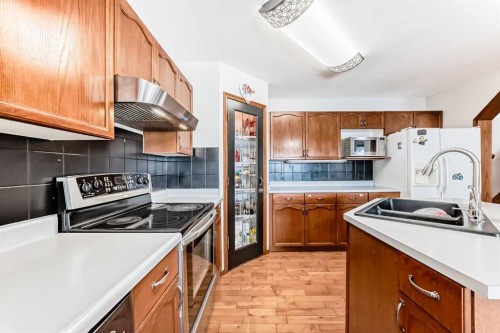 49 Applewood Court Se, Calgary, AB - Indoor Photo Showing Kitchen With Double Sink