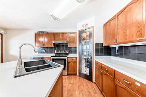 49 Applewood Court Se, Calgary, AB - Indoor Photo Showing Kitchen With Double Sink