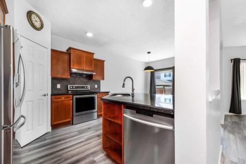 228 Saddlecrest Way Ne, Calgary, AB - Indoor Photo Showing Kitchen With Stainless Steel Kitchen