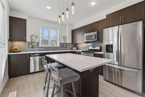 252 Walden Path Se, Calgary, AB - Indoor Photo Showing Kitchen With Stainless Steel Kitchen With Upgraded Kitchen