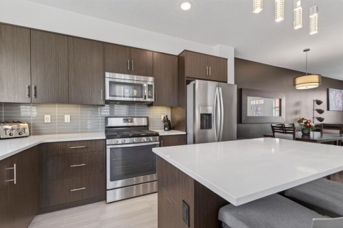 252 Walden Path Se, Calgary, AB - Indoor Photo Showing Kitchen With Stainless Steel Kitchen With Upgraded Kitchen