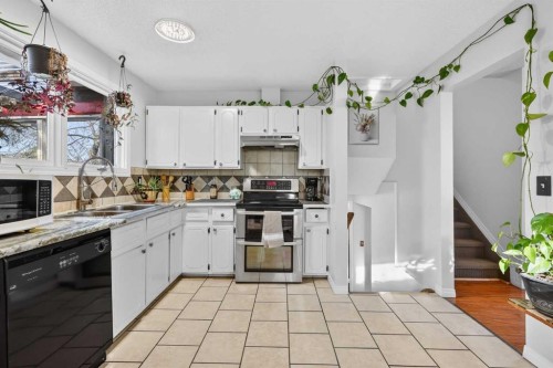 928 Pinecliff Drive Ne, Calgary, AB - Indoor Photo Showing Kitchen With Double Sink