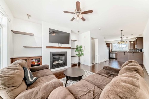 148 Skyview Ranch Road Ne, Calgary, AB - Indoor Photo Showing Living Room With Fireplace