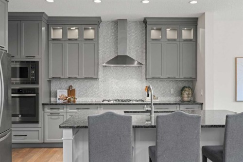 225 West Grove Way Sw, Calgary, AB - Indoor Photo Showing Kitchen With Double Sink With Upgraded Kitchen