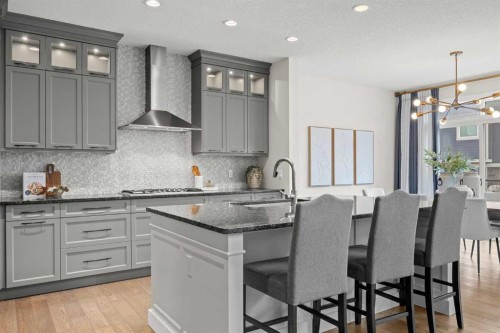 225 West Grove Way Sw, Calgary, AB - Indoor Photo Showing Kitchen With Upgraded Kitchen