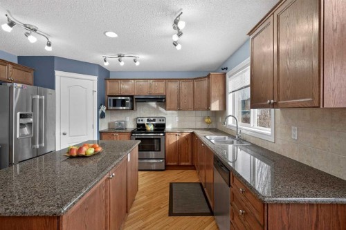 169 West Creek Boulevard, Chestermere, AB - Indoor Photo Showing Kitchen With Double Sink With Upgraded Kitchen