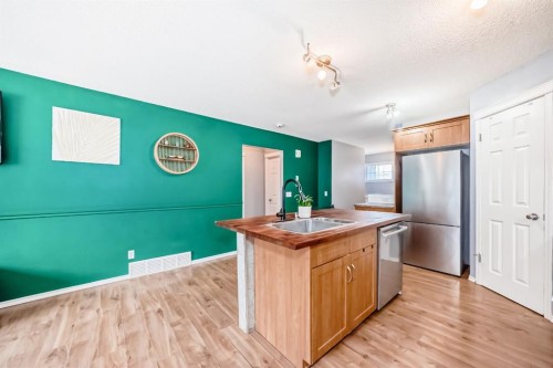 213 Hillvale Crescent, Strathmore, AB - Indoor Photo Showing Kitchen With Double Sink