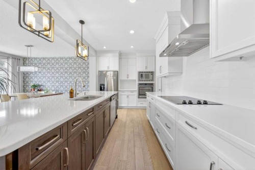 234 West Grove Point Sw, Calgary, AB - Indoor Photo Showing Kitchen With Double Sink With Upgraded Kitchen