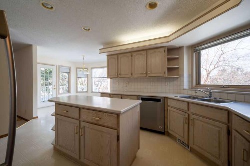 207 Shawnee Mews Sw, Calgary, AB - Indoor Photo Showing Kitchen With Double Sink