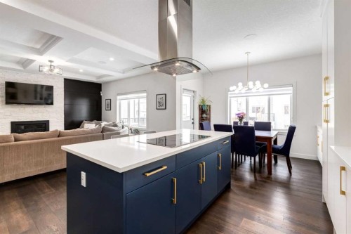 305 Kinniburgh Cove, Chestermere, AB - Indoor With Fireplace
