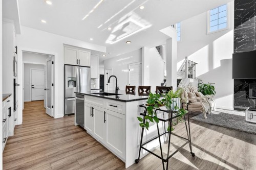 208 Dawson Circle, Chestermere, AB - Indoor Photo Showing Kitchen With Upgraded Kitchen