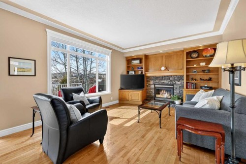 103 Kincora View Nw, Calgary, AB - Indoor Photo Showing Living Room With Fireplace