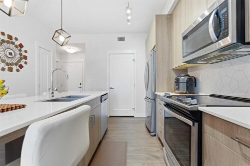 414-30 Walgrove Se, Calgary, AB - Indoor Photo Showing Kitchen With Double Sink