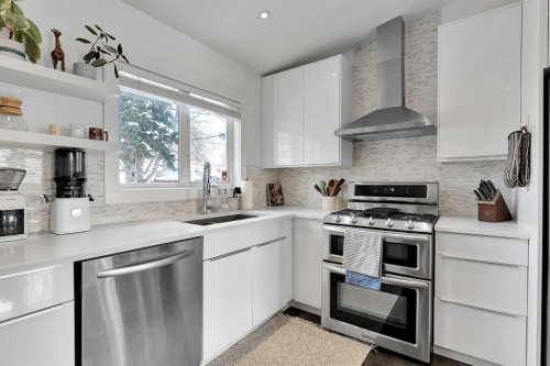 4115 Bowlen Street Nw, Calgary, AB - Indoor Photo Showing Kitchen With Stainless Steel Kitchen