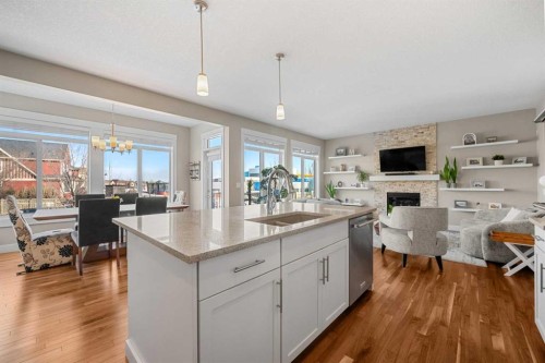 490 Mahogany Manor Se, Calgary, AB - Indoor Photo Showing Other Room With Fireplace