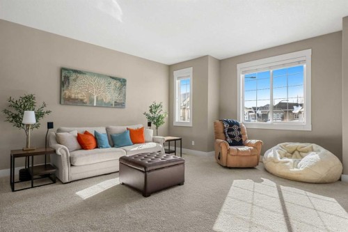 490 Mahogany Manor Se, Calgary, AB - Indoor Photo Showing Living Room