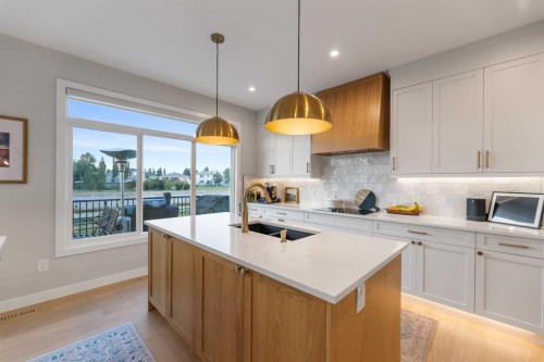 224 South Shore View, Chestermere, AB - Indoor Photo Showing Kitchen With Double Sink With Upgraded Kitchen