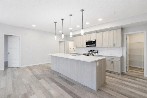 3205-220 Seton Grove Se, Calgary, AB - Indoor Photo Showing Kitchen With Upgraded Kitchen