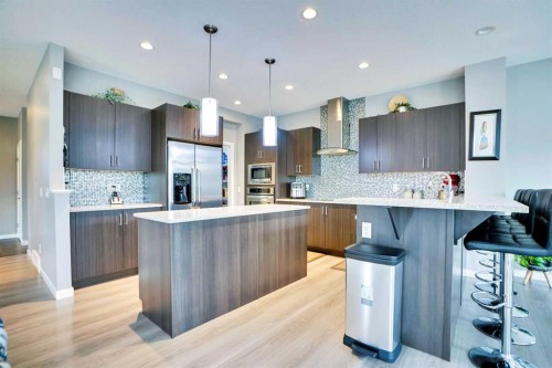 100 Redstone Parade Ne, Calgary, AB - Indoor Photo Showing Kitchen With Upgraded Kitchen