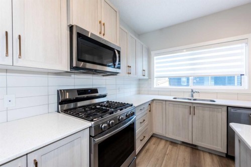 568 Legacy Circle Se, Calgary, AB - Indoor Photo Showing Kitchen With Double Sink