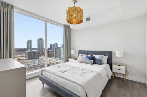 1606-519 Riverfront Avenue Se, Calgary, AB - Indoor Photo Showing Bedroom